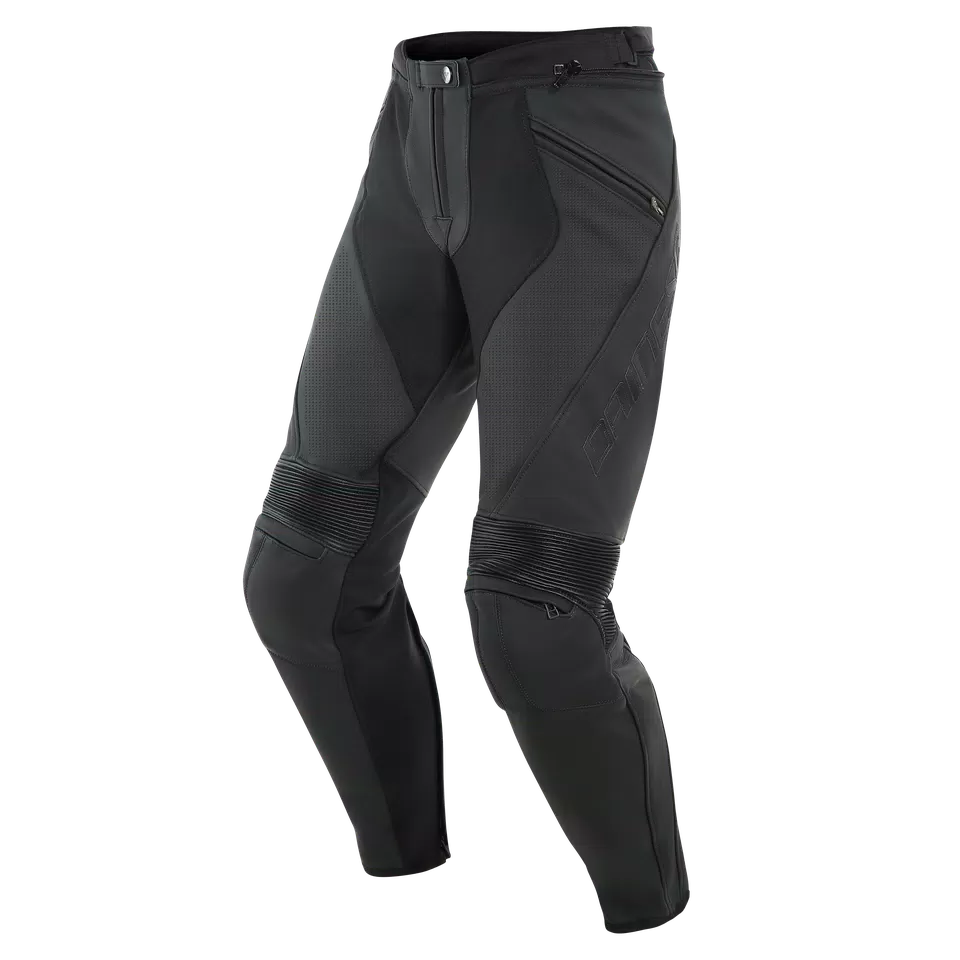 PONY 3 - MEN'S MOTORCYCLE PERFORATED LEATHER PANTS | BLACK