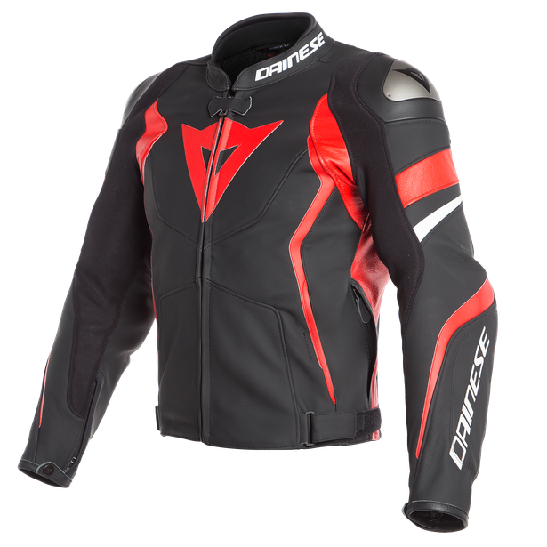 avro-4-leather-jacket-black-matt-lava-red-white image number 0