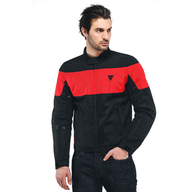 elettrica-air-tex-giacca-moto-in-tessuto-uomo-black-black-lava-red image number 1