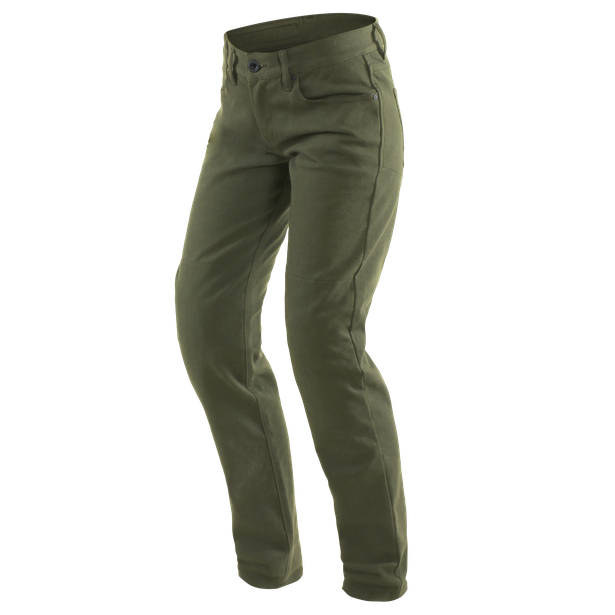 casual-slim-pantaloni-moto-in-tessuto-donna-olive image number 0