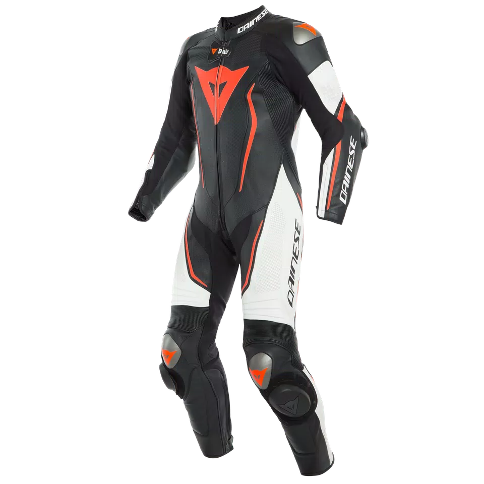 MISANO 2 D-AIR PERF. 1PC SUIT - BLACK/WHITE/FLUO-RED - 1