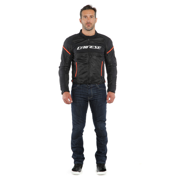 air-frame-d1-giacca-moto-in-tessuto-uomo-black-white-fluo-red image number 2