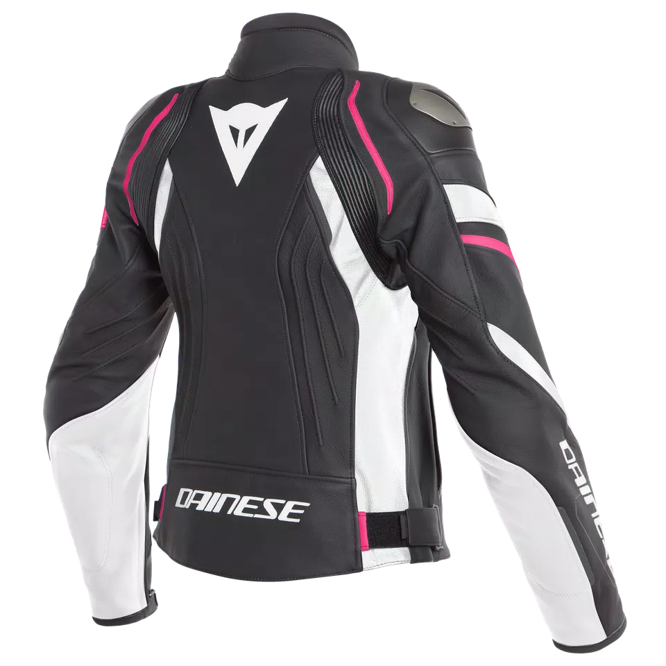 AVRO 4 LADY LEATHER JACKET - BLACK-MATT/WHITE/FUCSIA - 2