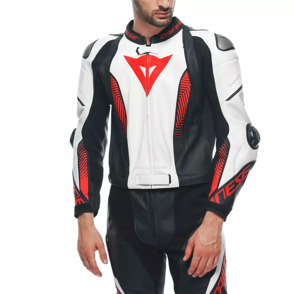 LAGUNA SECA 5 2PCS LEATHER SUIT - BLACK/WHITE/LAVA-RED - 5