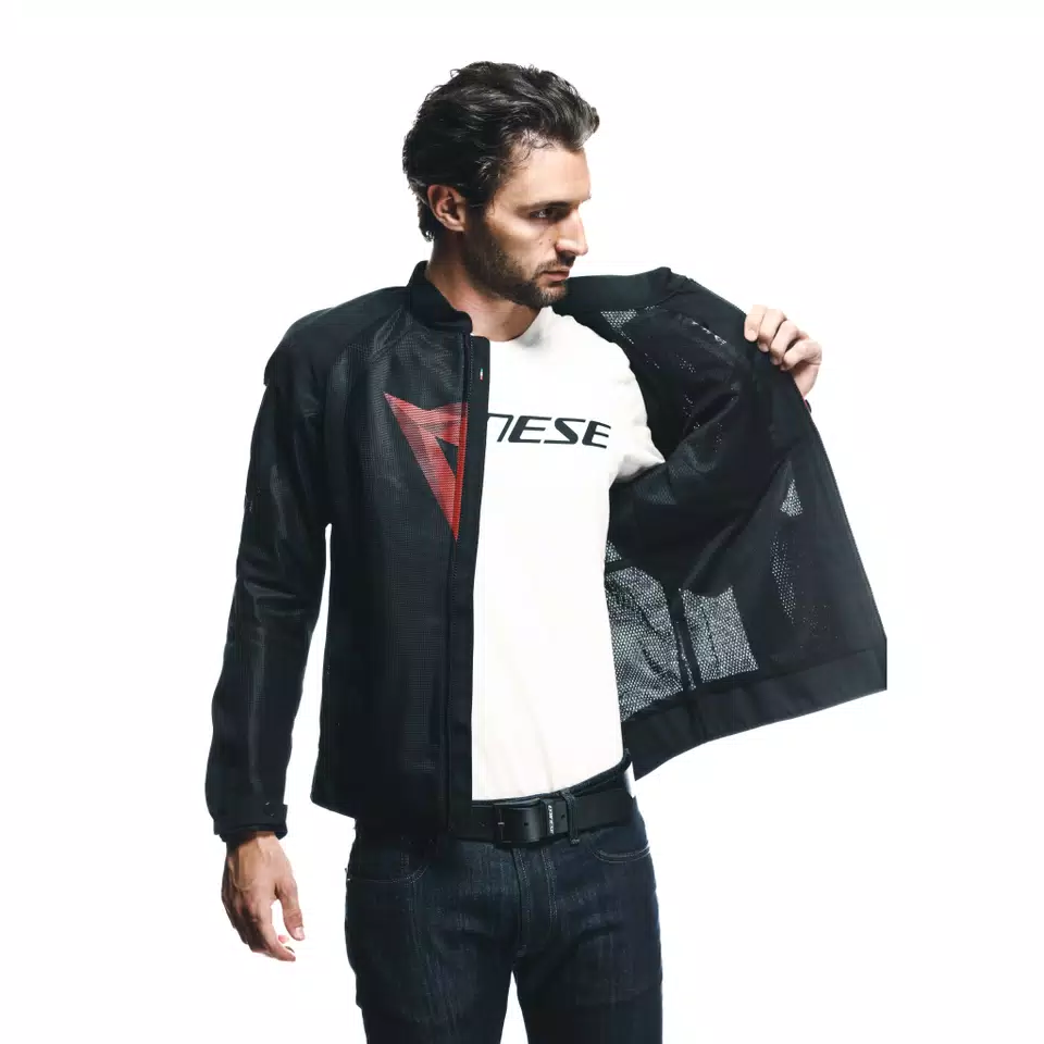 HEROSPHERE AIR - MEN SUMMER MOTORCYCLE JACKET - BLACK/RED DIAMOND - 13
