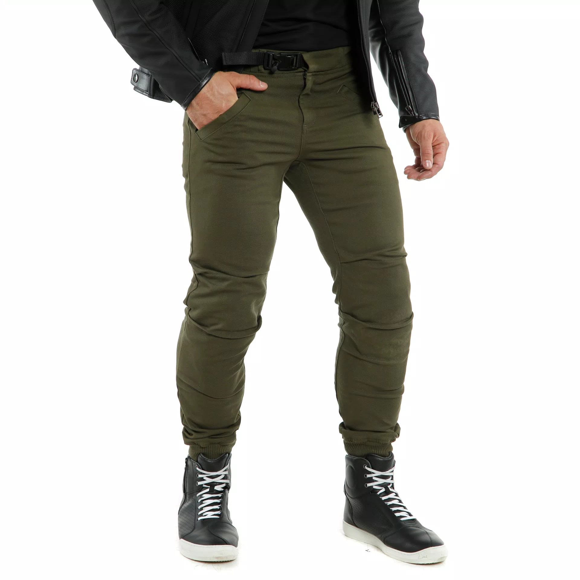TRACKPANTS MEN S MOTORCYCLE PANTS IN FABRIC OLIVE Dainese