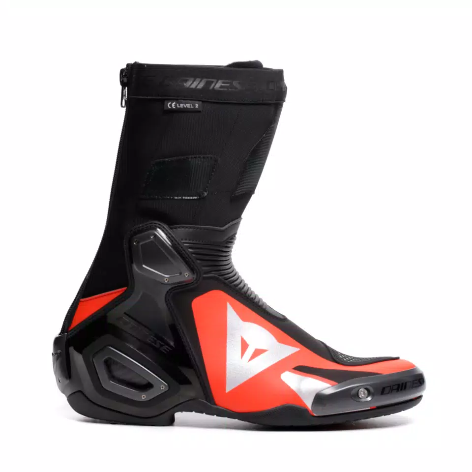 AXIAL 2 MEN S MOTORCYCLE RACING BOOTS BLACK RED FLUO Dainese