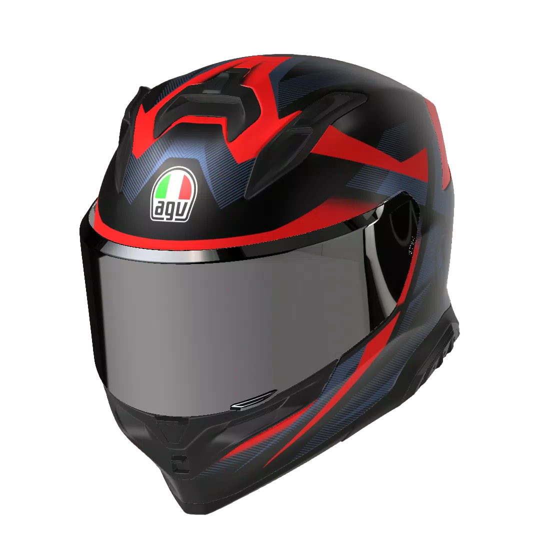 K7 MPLK GLIMPSE MATT BLACK/RED - MOTORBIKE FULL FACE HELMET DOT (E2206)