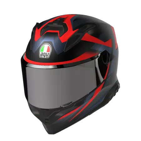 K7 MPLK GLIMPSE MATT BLACK/RED - MOTORBIKE FULL FACE HELMET DOT (E2206) -  - 2