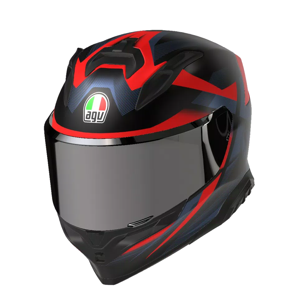 K7 MPLK GLIMPSE MATT BLACK/RED - MOTORBIKE FULL FACE HELMET DOT (E2206) -  - 2