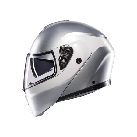 STREETMODULAR LEVICO MATT DOUBLE LIGHT GREY - MOTORBIKE FLIP UP HELMET E2206 -  - 4