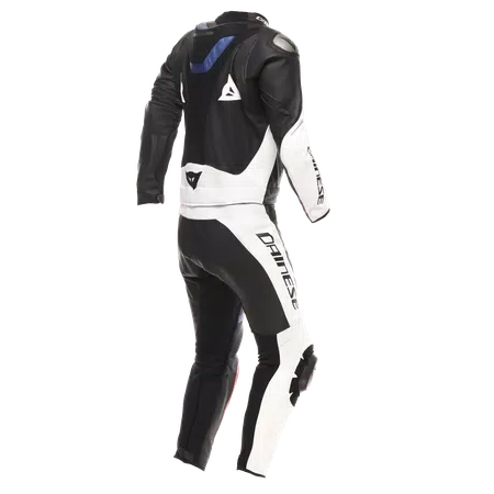 DEMON SPRINT - TWO-PIECE MOTORCYCLE SUIT IN LEATHER MEN - BLACK/WHITE/RED-LAVA - 2