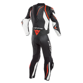 KYALAMI  1PC PERF. LEATHER SUIT BLACK/WHITE/FLUO-RED- 