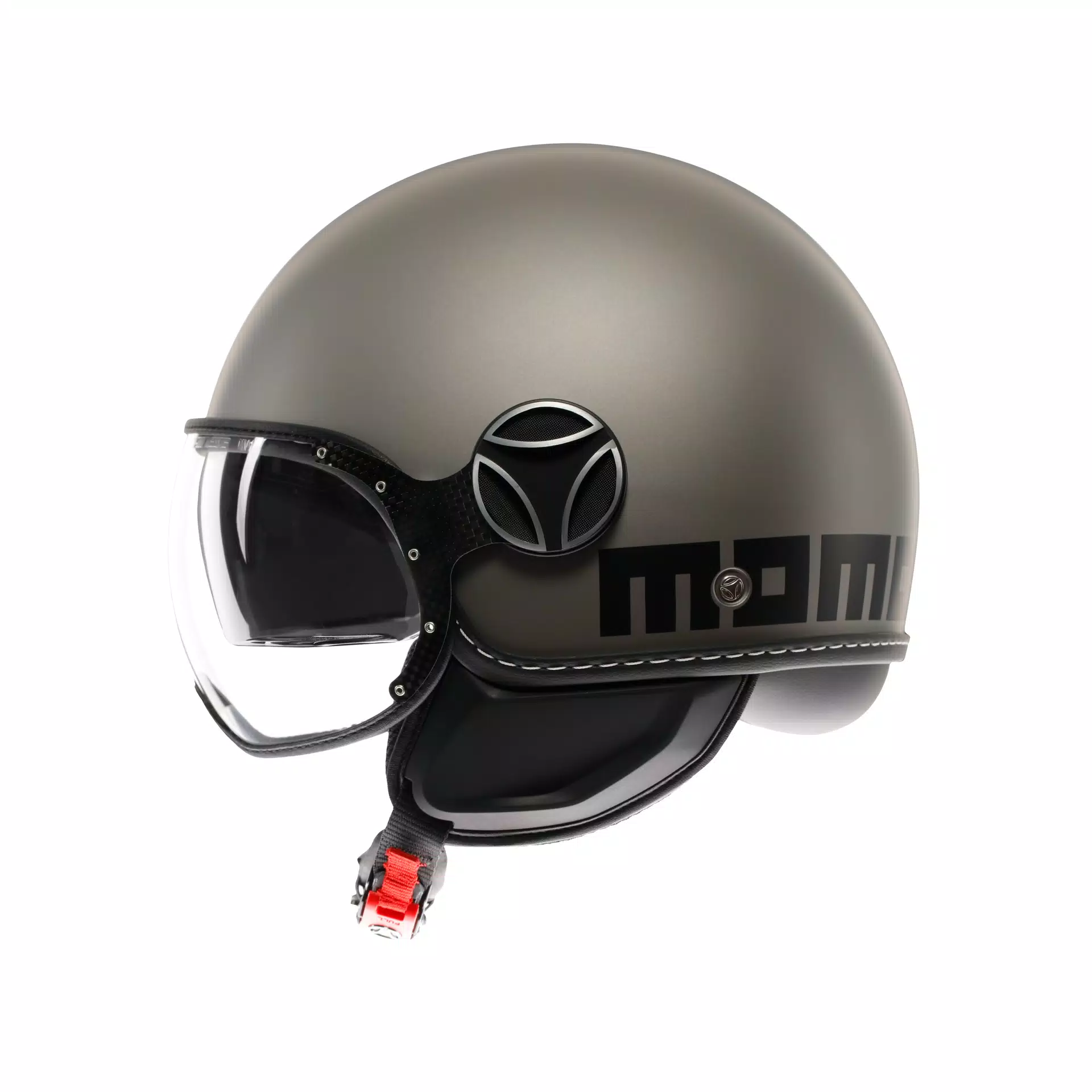 MOMODESIGN FGTR EVO MATE TITANIO / NEGRO - CASCO JET CON VISERA DOBLE E2206