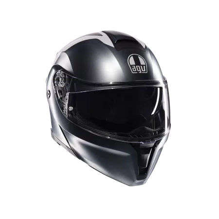 STREETMODULAR RESIA MATT GREY/SILVER/RED - MOTORBIKE FLIP UP HELMET E2206 -  - 1