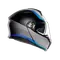 TOURMODULAR STRAY MATT BLACK/GREY/BLUE - MOTORBIKE FLIP UP HELMET E2206