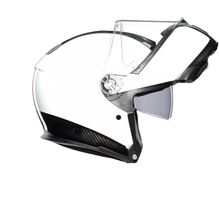 SPORTMODULAR CARBON/WHITE - MOTORBIKE FLIP UP HELMET E2205 -  - 4