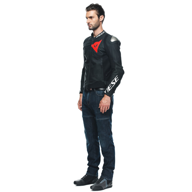 sportiva-giacca-moto-in-pelle-uomo-black-matt-black-matt-black-matt image number 3