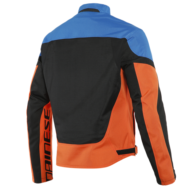levante-air-tex-giacca-moto-estiva-in-tessuto-uomo-black-light-blue-flame-orange image number 1