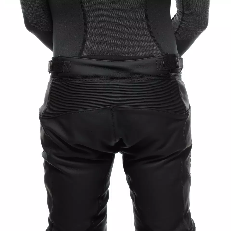 DELTA 4 - MEN'S MOTORCYCLE PERFORATED LEATHER PANTS - BLACK/BLACK - 15