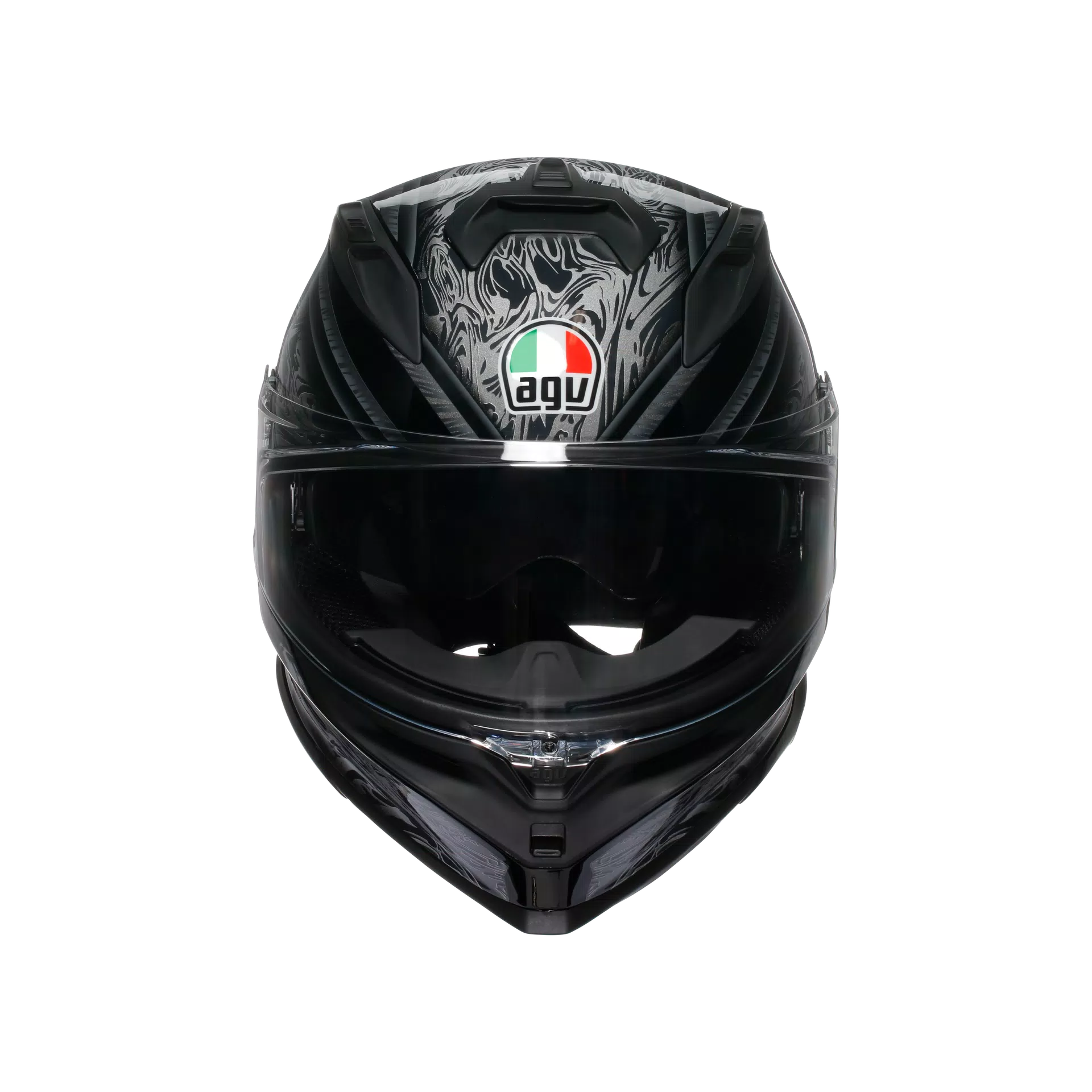 K7 MPLK DAMASCUS BLACK/SILVER - MOTORBIKE FULL FACE HELMET E2206