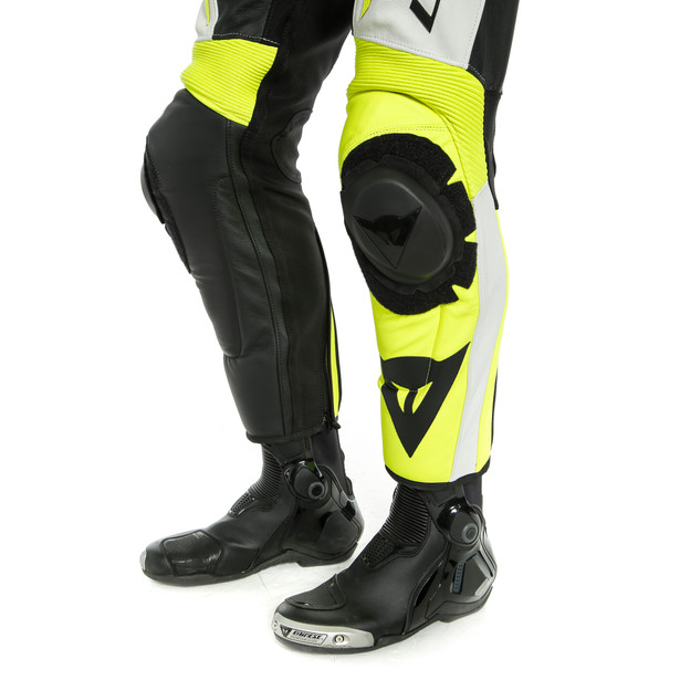 mistel-2pcs-leather-suit-white-fluo-yellow-black image number 8