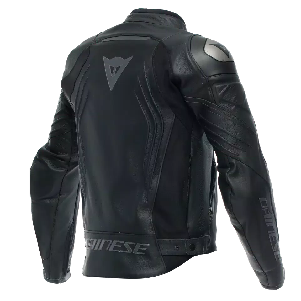 ESSENTIAL RACING LEATHER PERF. JACKET - BLACK/ANTHRACITE - 2