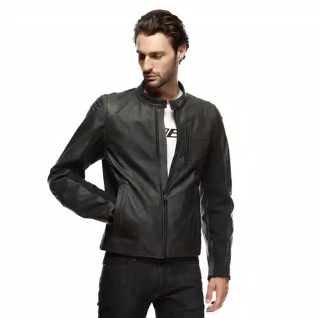 ISTRICE - MEN'S MOTORCYCLE LEATHER JACKET - DARK-BROWN - 5