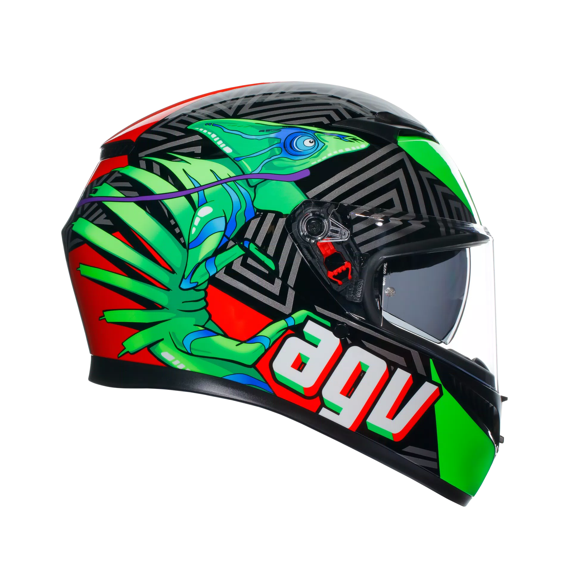 K3 KAMALEON BLACK/RED/GREEN - CASQUE MOTO INT&Eacute;GRAL E2206
