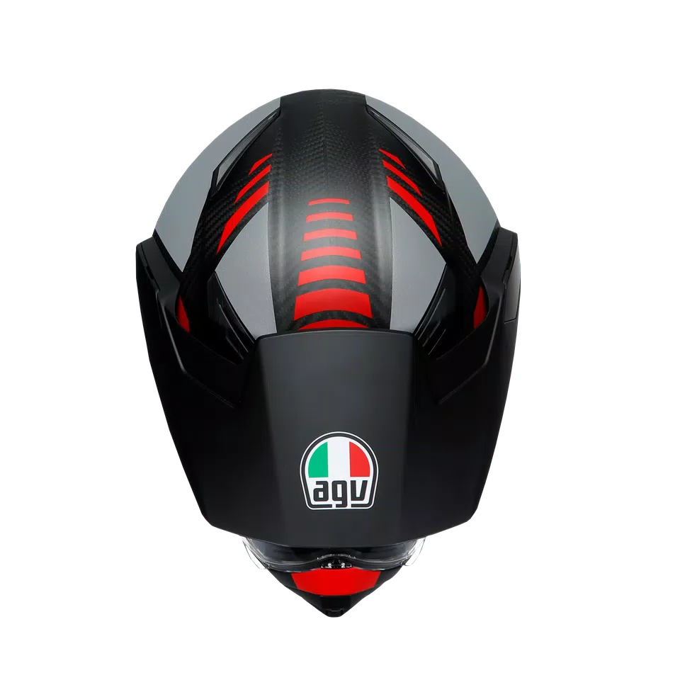 AX9 REFRACTIVE ADV MATT CARBON/RED - MOTORBIKE FULL FACE HELMET E2205 -  - 7