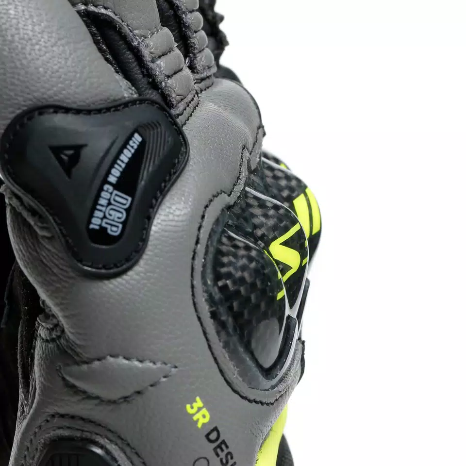CARBON 3 SHORT GLOVES - BLACK/CHARCOAL-GRAY/FLUO-YELLOW - 8