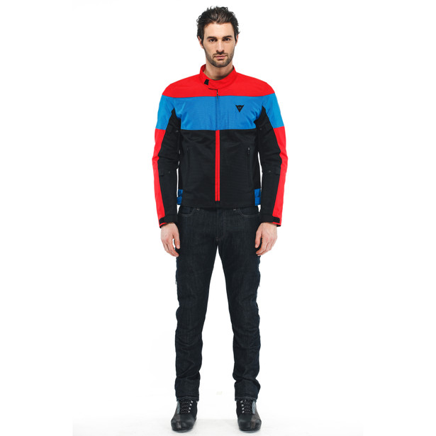 elettrica-air-tex-giacca-moto-in-tessuto-uomo-black-lava-red-light-blue image number 0
