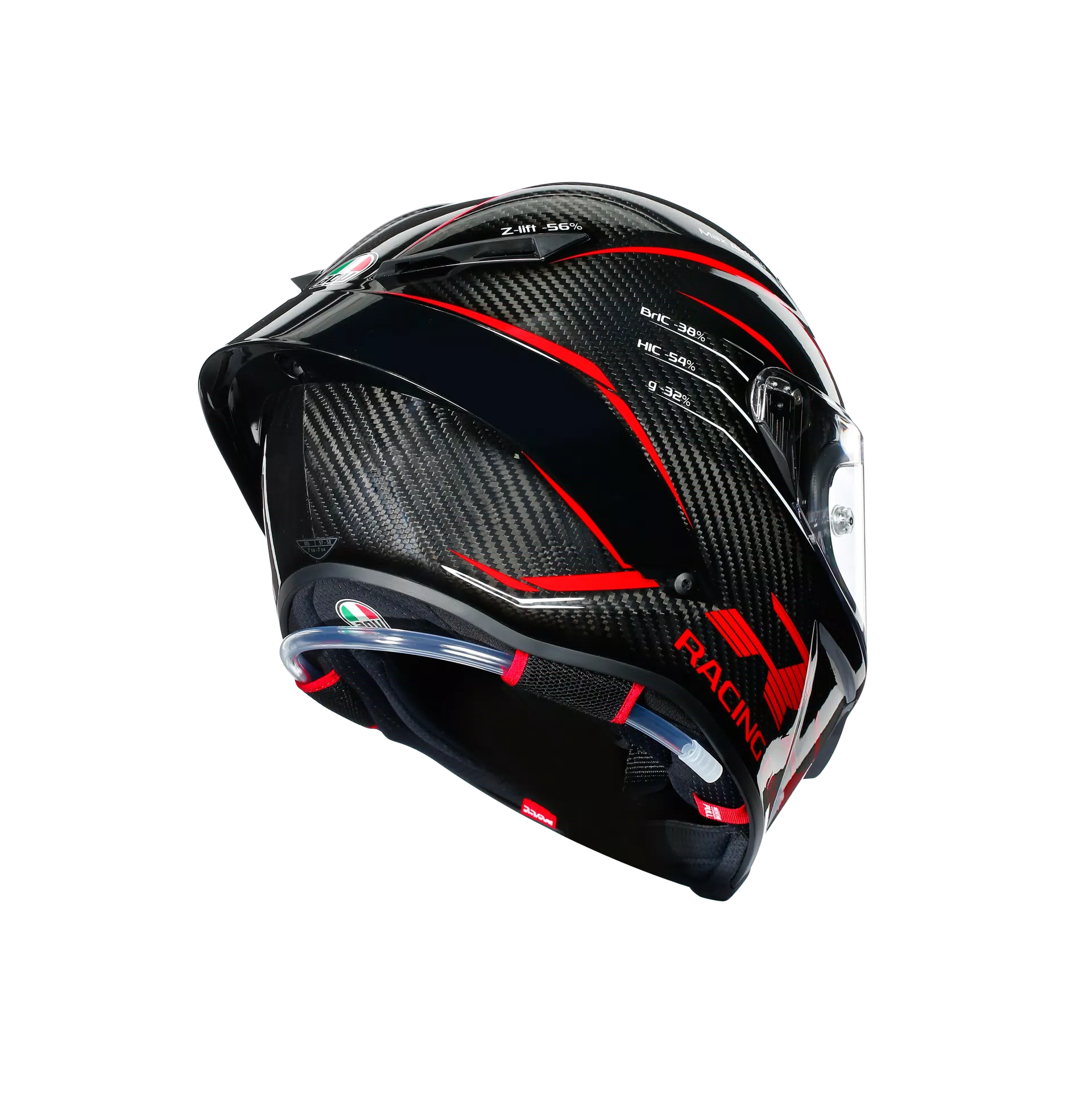 PISTA GP RR PERFORMANCE CARBON/RED - MOTORBIKE FULL FACE HELMET E2206 DOT