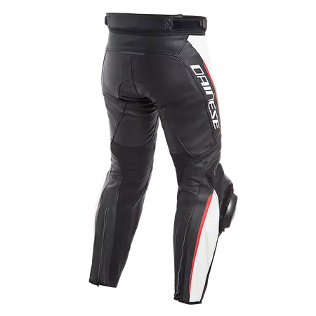 DELTA 3 - MEN'S MOTORCYCLE LEATHER PANTS - BLACK/WHITE/RED - 2