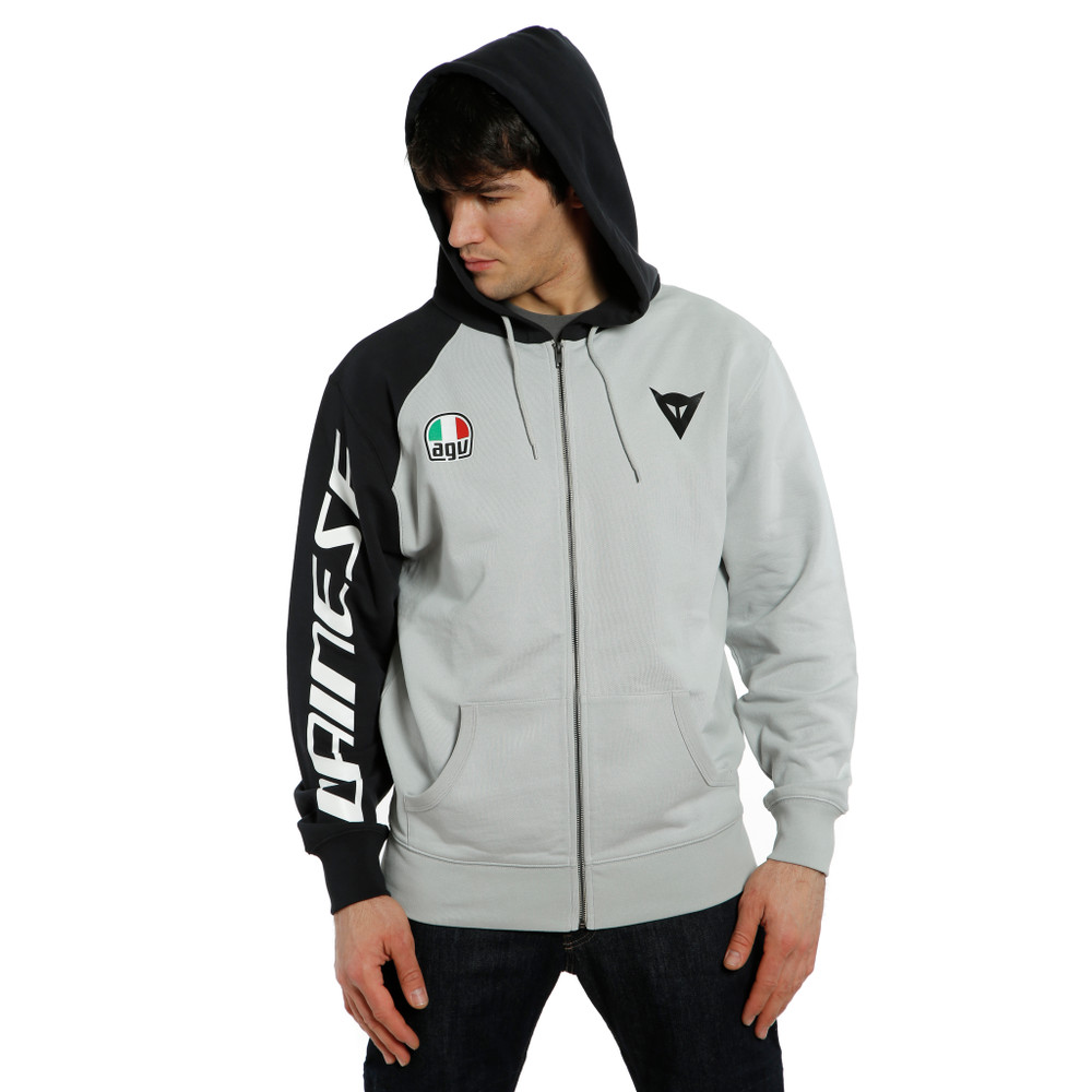 racing-service-full-zip-hoodie-glacier-gray-black image number 4
