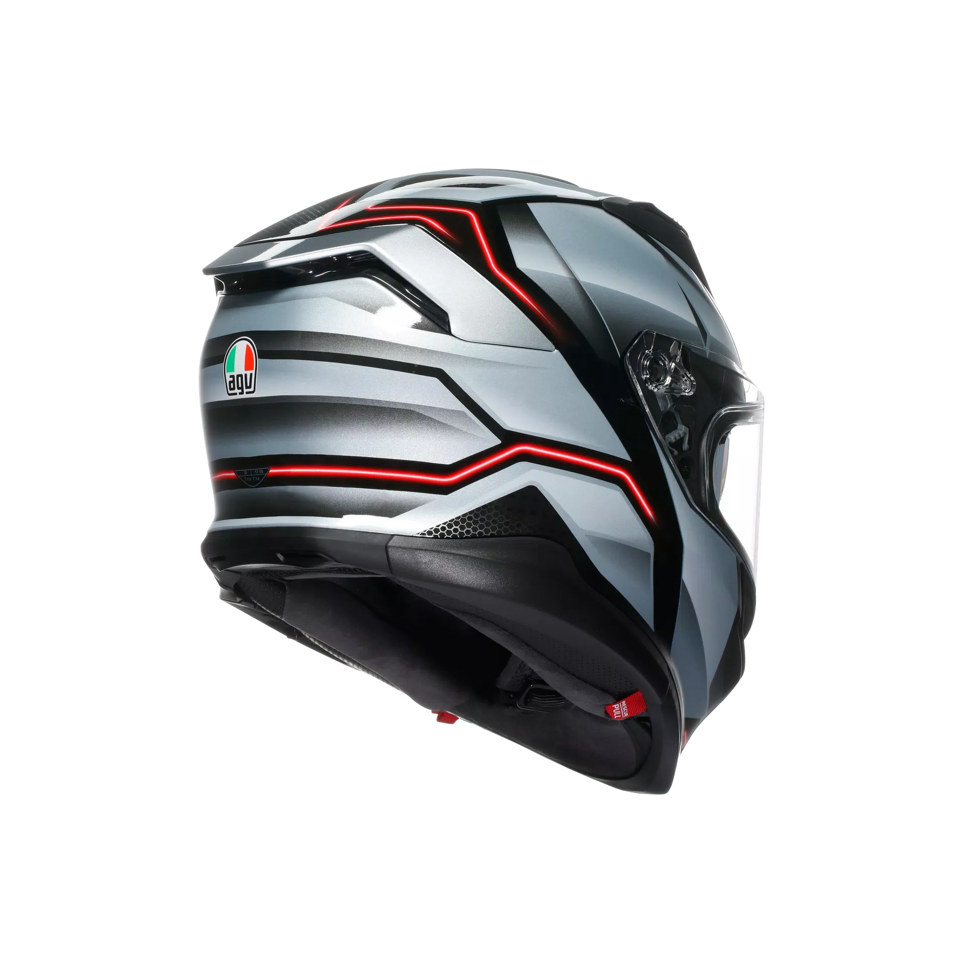 K7 MPLK JAEGER BLACK/SILVER - MOTORBIKE FULL FACE HELMET DOT (E2206)