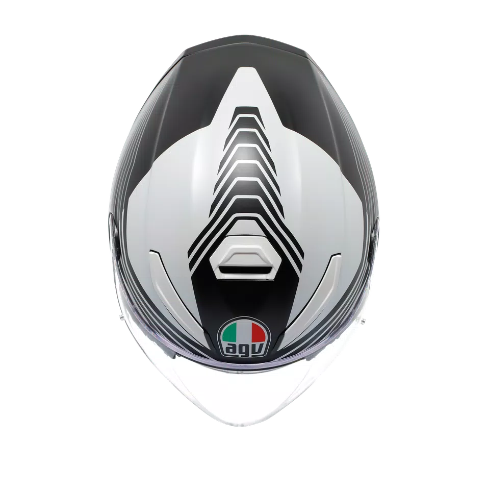K5 JET EVO CONTROL MATT BLACK/WHITE - MOTORBIKE OPEN FACE HELMET E2206 -  - 7