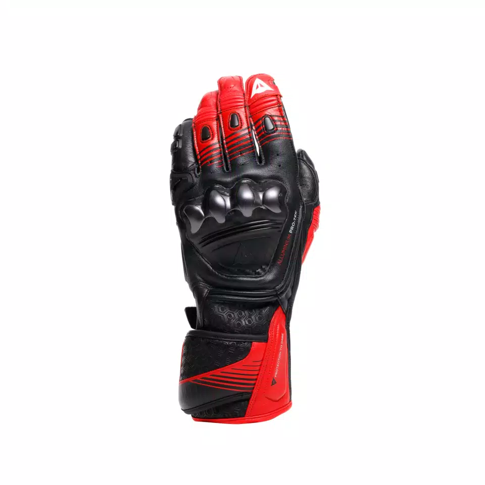 FIERO - GUANTES DE MOTO RACING EN PIEL - BLACK/RED-LAVA/WHITE - 1
