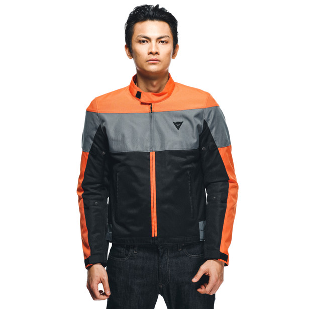 elettrica-air-tex-giacca-moto-in-tessuto-uomo-black-flame-orange-charcoal-gray image number 3