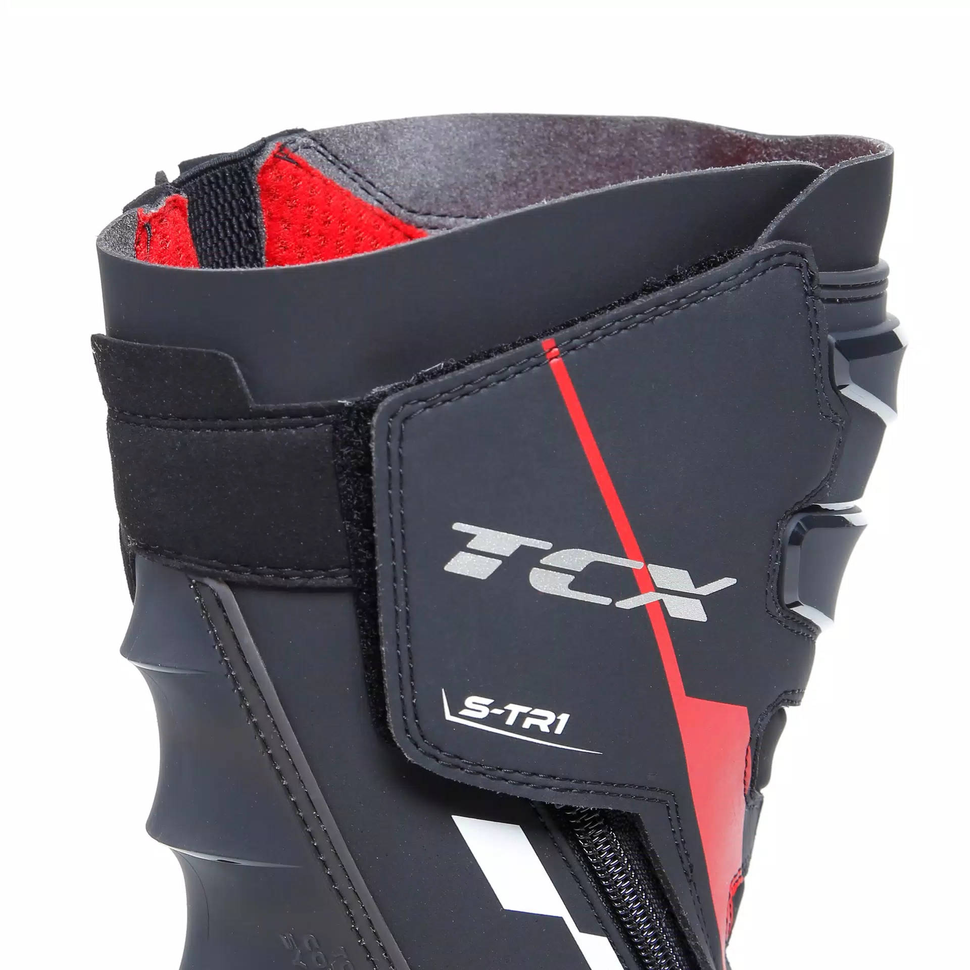 S-TR1 MEN'S MOTORCYCLE BOOTS - BLACK/RED/WHITE