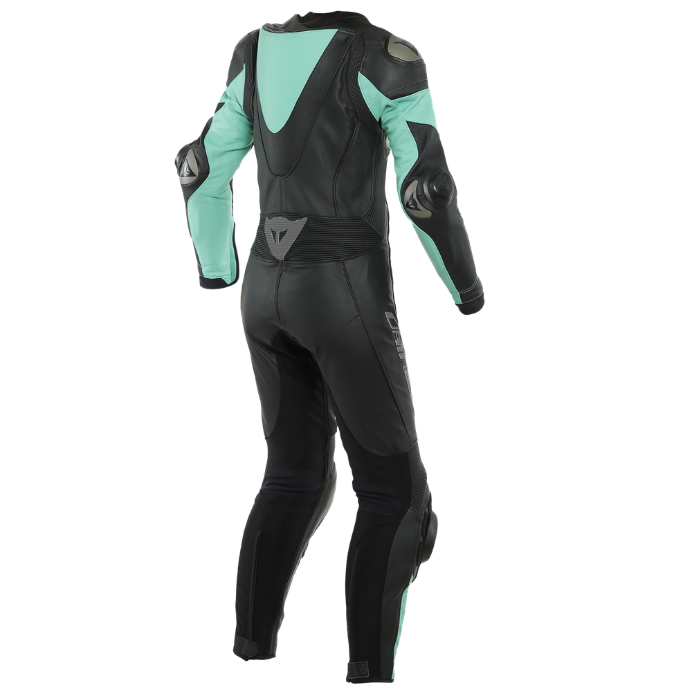 imatra-lady-leather-1pc-suit-perf-black-acqua-green image number 1