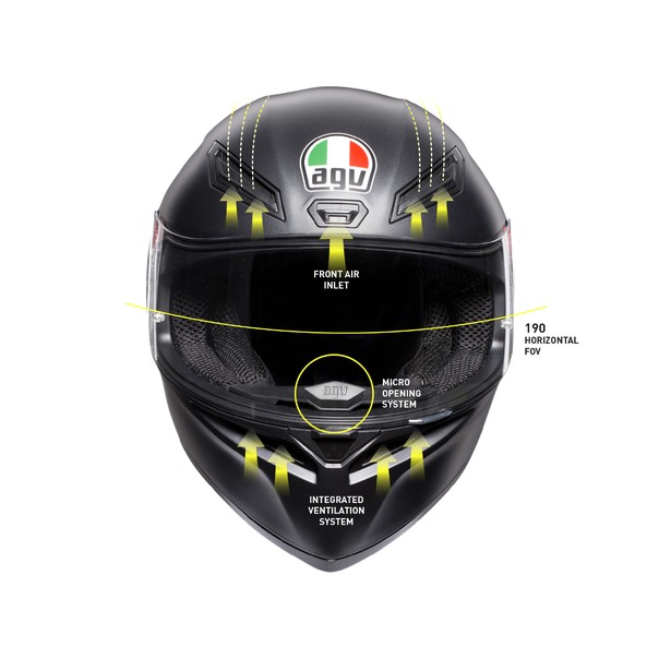 AGV K1 S Motorcycle Helmet Matte Black XL 