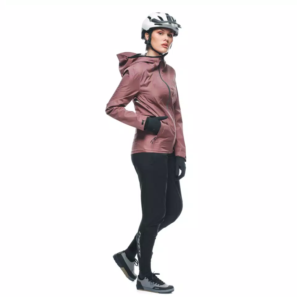 HGC SHELL LIGHT - WOMEN'S WATERPROOF BIKE JACKET - ROSE-TAUPE - 3