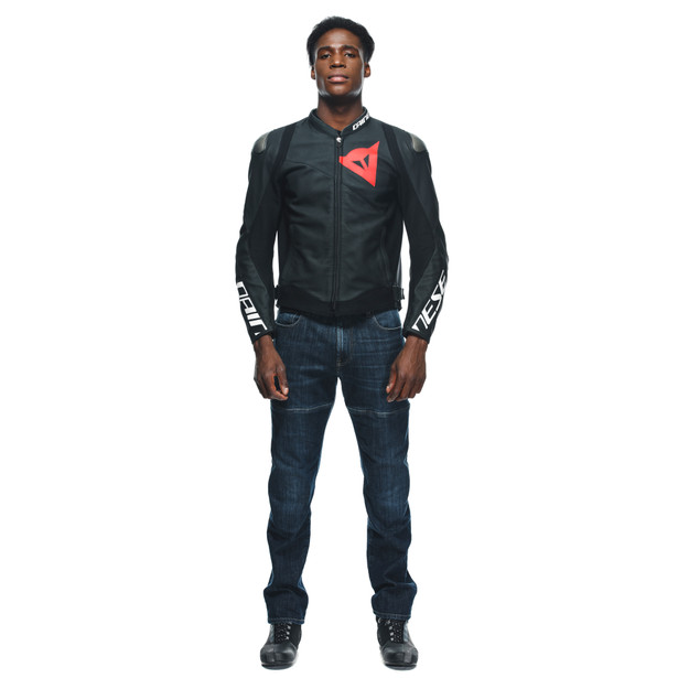 sportiva-giacca-moto-in-pelle-perforata-uomo image number 2