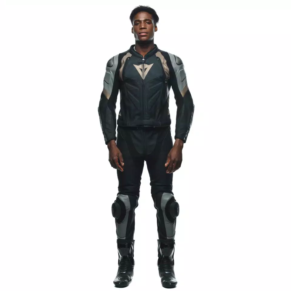 AVRO 4 LEATHER 2PCS SUIT - BLACK-MATT/CHARCOAL-GRAY/TIBETAN-PLATINUM - 3