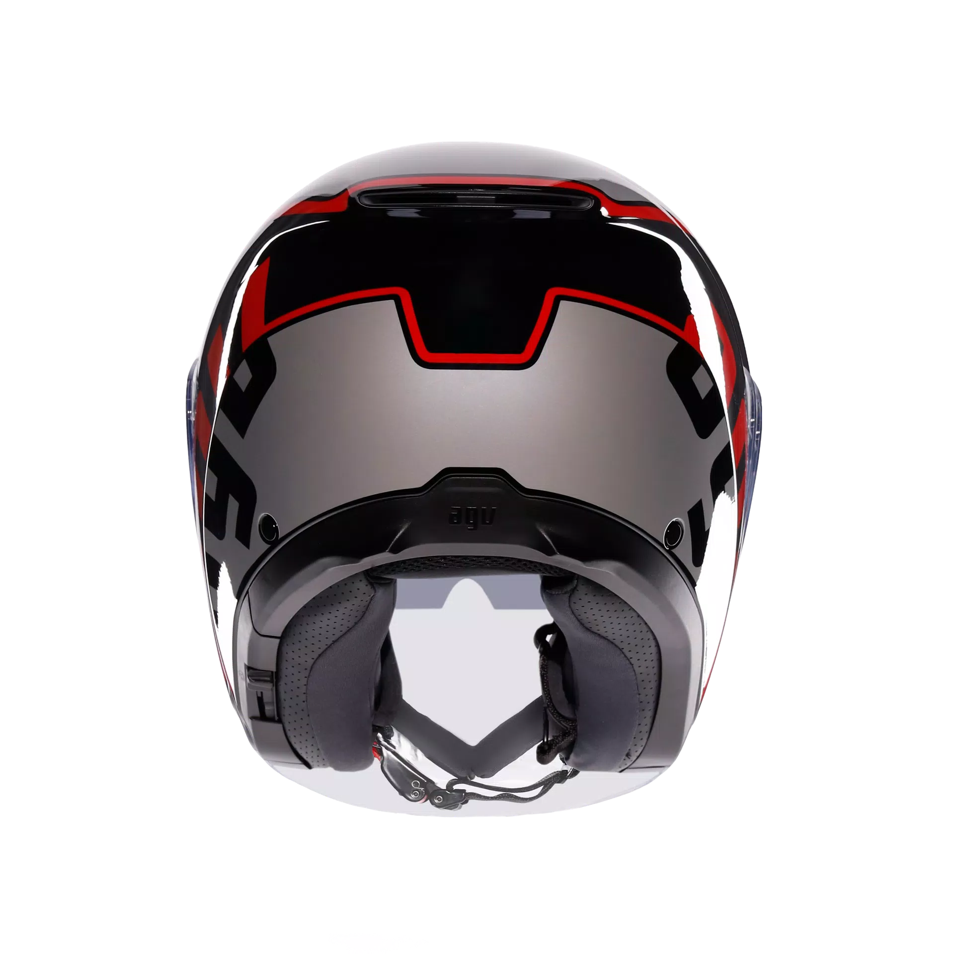 IRIDES MOTORBIKE OPEN FACE HELMET E2206 - VALENZA MATT GREY/BLACK/RED