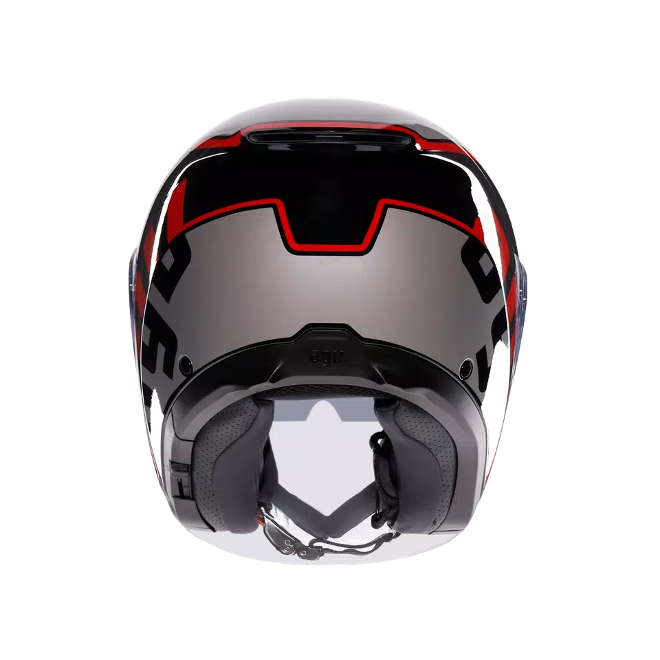 IRIDES MOTORBIKE OPEN FACE HELMET E2206 - VALENZA MATT GREY/BLACK/RED -  - 5