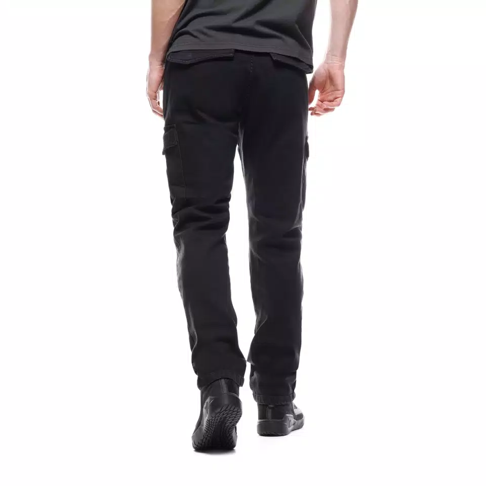 CARGO - MEN SLIM TAPERED MOTORCYCLE PANTS - BLACK - 4