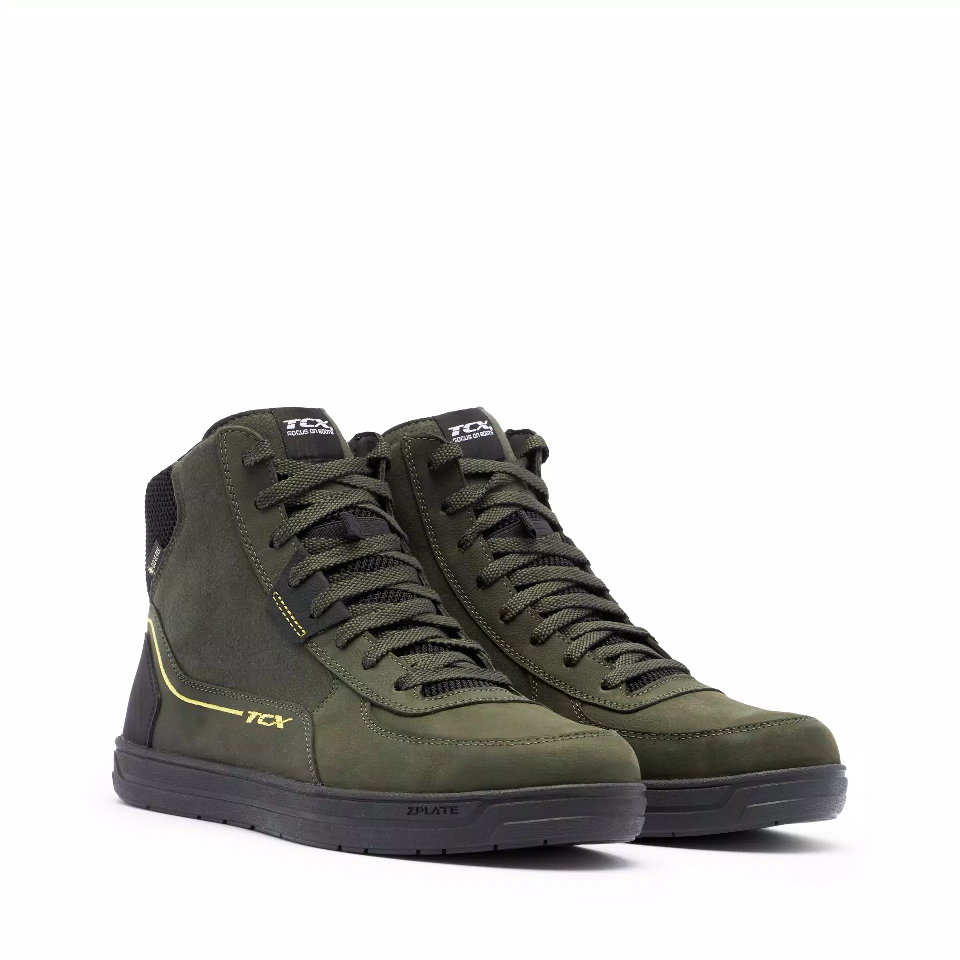 MOOD 2 GORE-TEX&reg; WATERPROOF MOTORCYCLE SHOES MEN - GREEN/BLACK/YELLOW