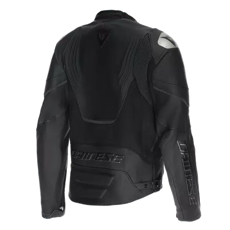 RACING 5 - MEN LEATHER MOTORCYCLE JACKET - BLACK/BLACK/BLACK - 2